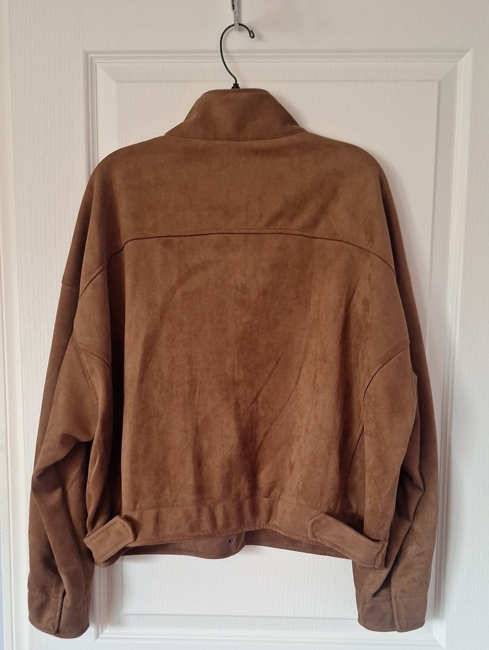 Max Studio Brown Suede Bomber Jacket - Picture 2 of 5